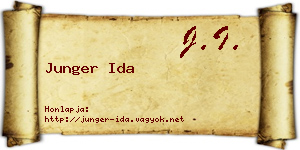 Junger Ida névjegykártya