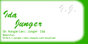 ida junger business card